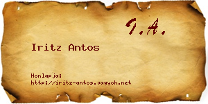 Iritz Antos névjegykártya